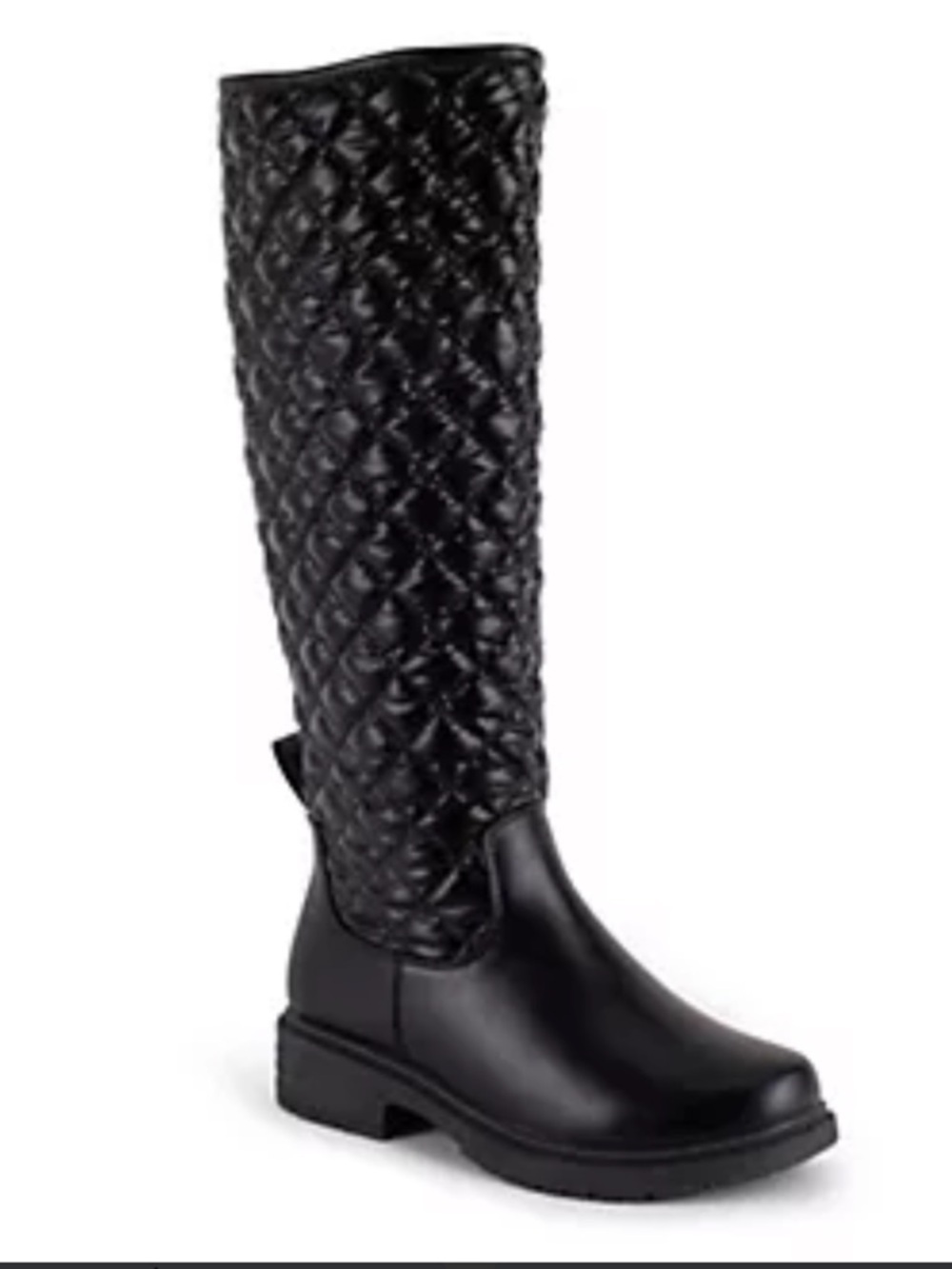 Gloria Vanderbilt Quilted Knee-High Riding Boots - Black Fletwood 7.5